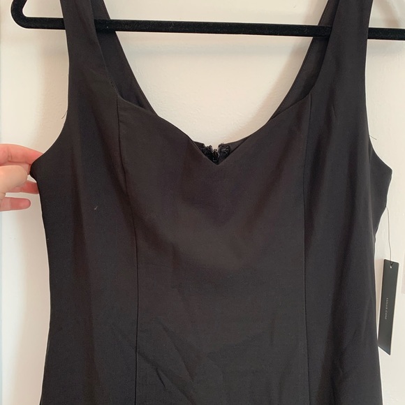 Lulus Little Black Midi Dress with Slit - Picture 5 of 5